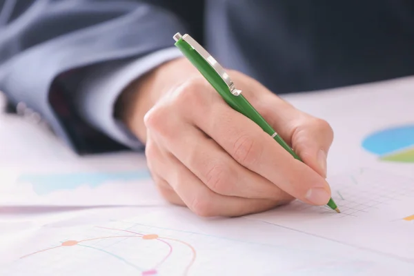 Man Working Documents Table Forex Concept — Stock Photo, Image