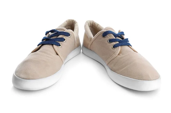 Ležérní pánské boty na bílém pozadí — Stock fotografie