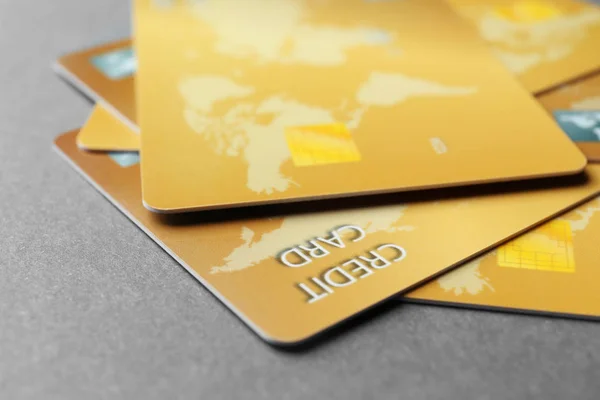 Credit cards on table, closeup — Stock Photo, Image