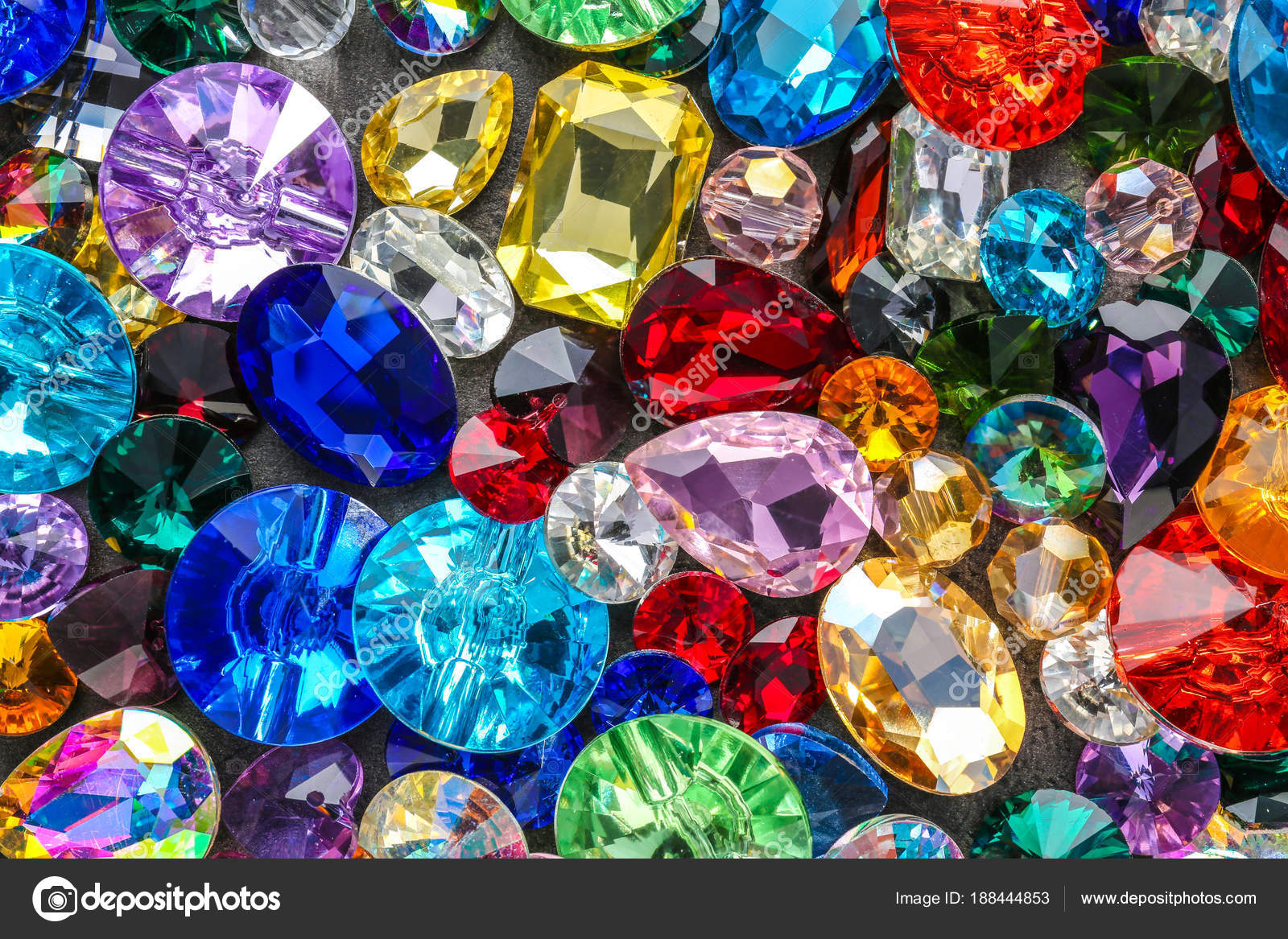 Various colorful precious stones for jewellery as background Stock