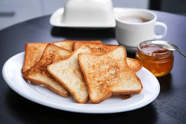 Pane tostato con miele — Foto Stock