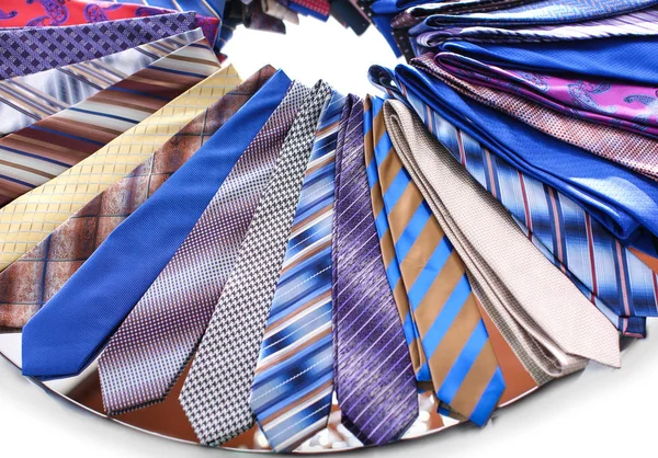 Classic neckties on shelf — Stock Photo, Image