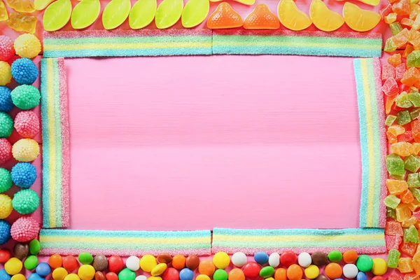 Cornice di caramelle colorate — Foto Stock