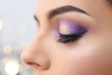 Güzel makyaj, closeup kadınla