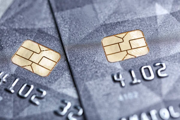 Credit cards with chips, closeup — Stock Photo, Image