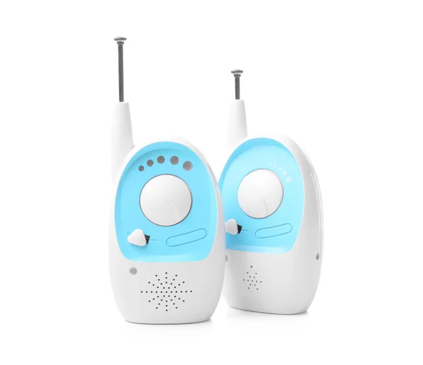 Baby monitor eenheden op witte achtergrond. Radio nanny — Stockfoto