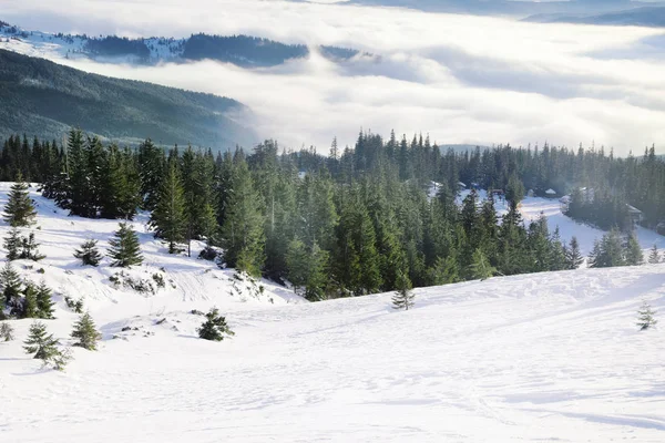 Ski slope at snowy resort — Stock Photo, Image