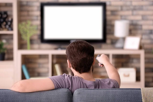 Man watching TV — Stock Photo, Image