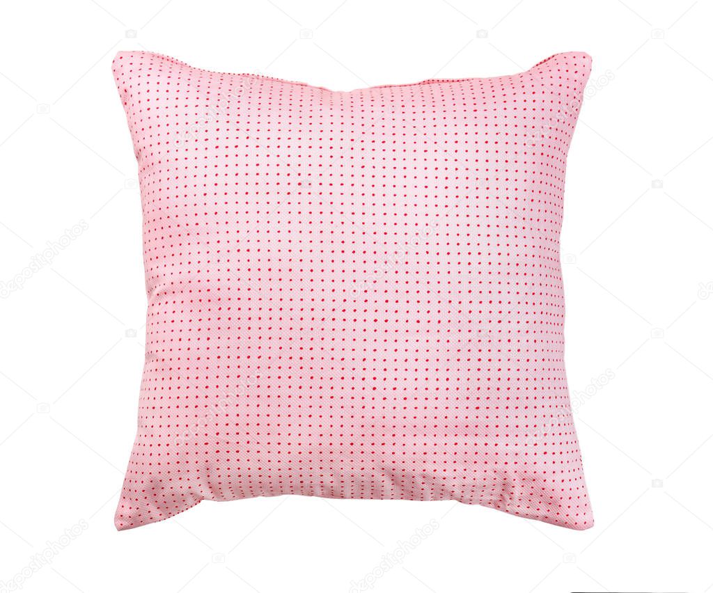 Stylish soft pillow on white background