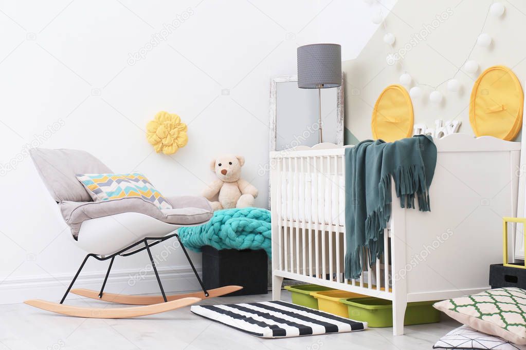 Beautiful interior of baby room  