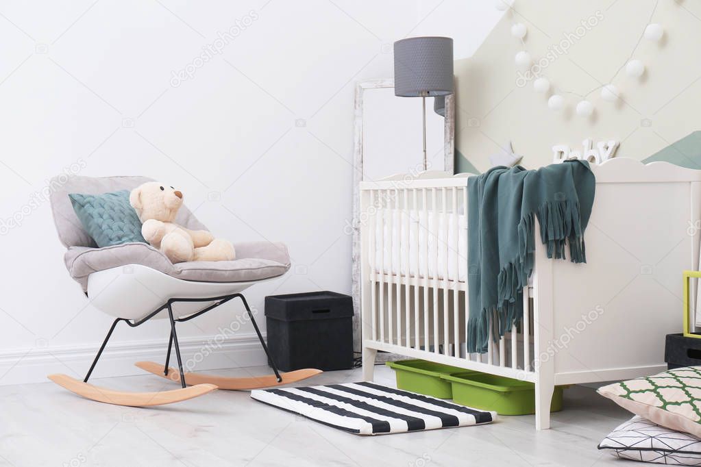 Beautiful interior of baby room 