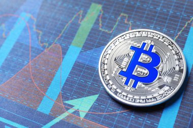 Bitcoin grafik üzerinde gümüş, ticaret finansmanı