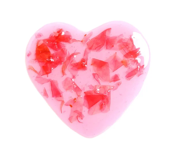 Heart Shape Made Sweet Jam White Background — Stock Photo, Image