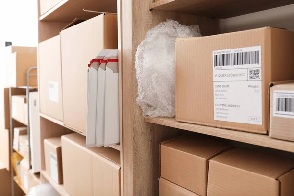 Parcelas Prontas Para Envio Cliente Escritório Casa — Fotografia de Stock