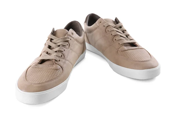 Sapatos masculinos casuais em fundo branco — Fotografia de Stock