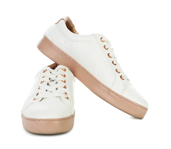 Sapatos femininos casuais no fundo branco — Fotografia de Stock