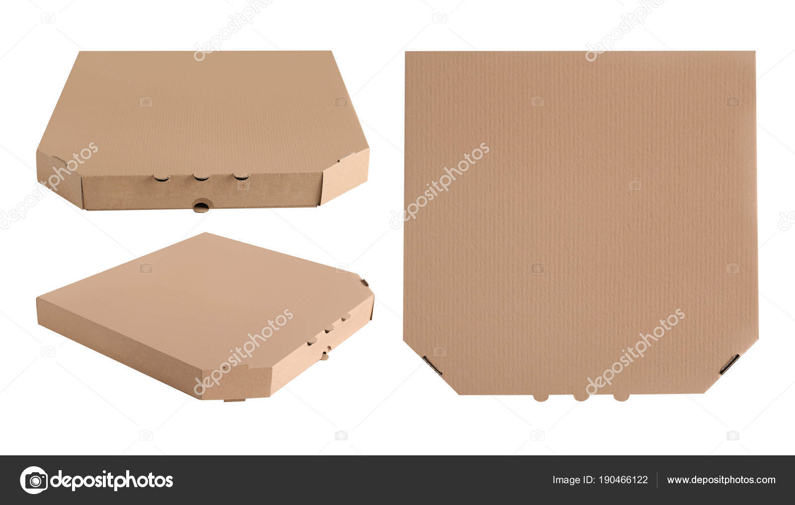 Set Of Blank Pizza Boxes Stock Photo Belchonock 190466122