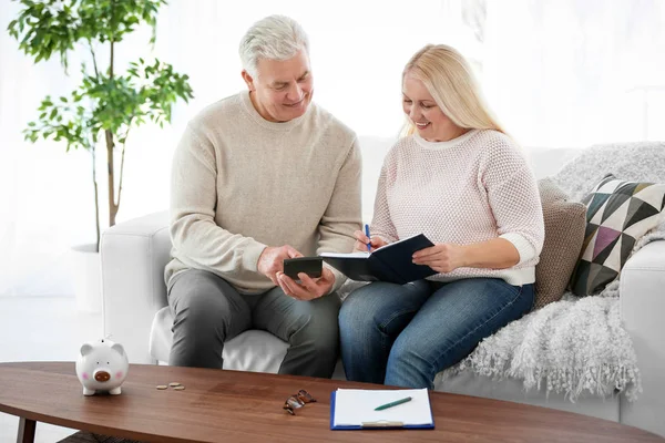 Ältere Paare Denken Hause Über Altersvorsorge Nach — Stockfoto