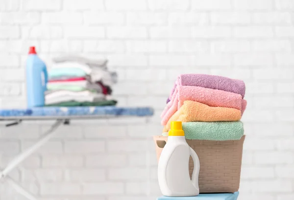 Clean towels and laundry detergent