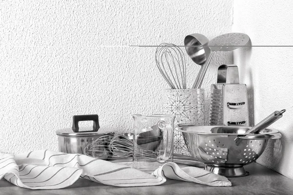 Utensilios de cocina preparados para clases de cocina — Foto de Stock