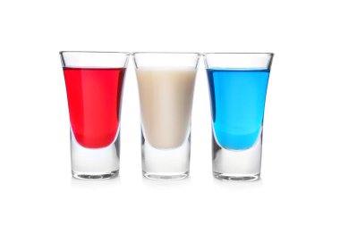 Kokteyller renkleri beyaz zemin üzerine Amerikan bayrağı