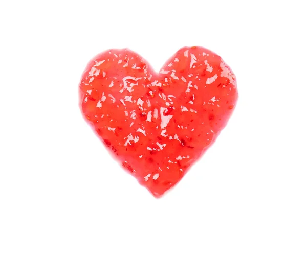 Heart Shape Made Sweet Jam White Background — Stock Photo, Image