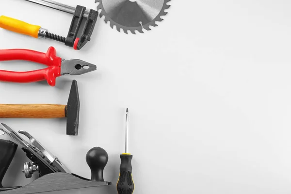 Set Carpenter Tools White Background — Stock Photo, Image