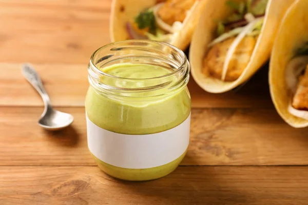 Sabrosa salsa cremosa para taco de pescado — Foto de Stock