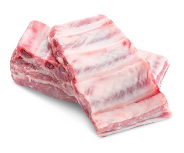 Beyaz arka plan üzerinde ham kaburga