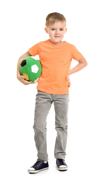 Cute little boy holding ball — Stock Photo, Image