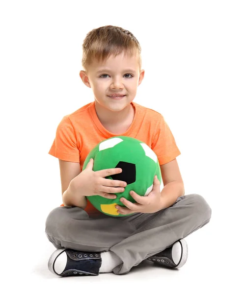 Bonito menino segurando bola — Fotografia de Stock