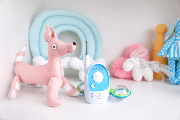 Baby monitor and toys — Stock Photo, Image