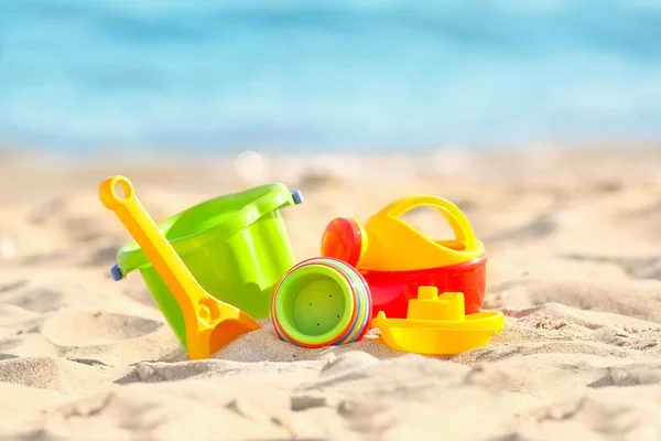 Színes műanyag homok játékok — Stock Fotó