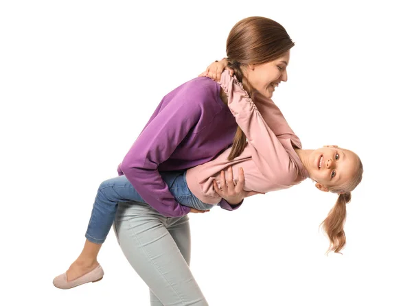 Mutter spielt mit süßer kleiner Tochter — Stockfoto