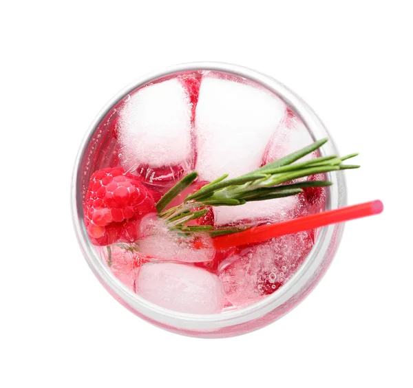 Kalte Limonade mit Himbeeren — Stockfoto