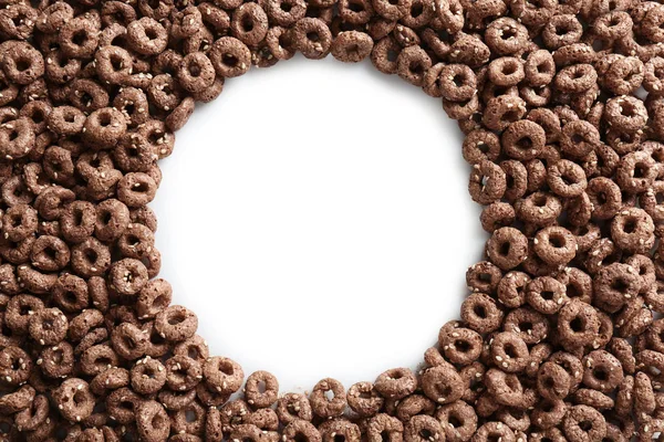 Frame van chocolade corn ringen — Stockfoto