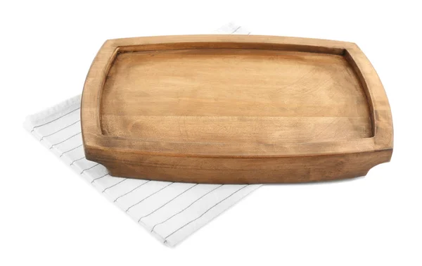 Tablero de madera con servilleta — Foto de Stock