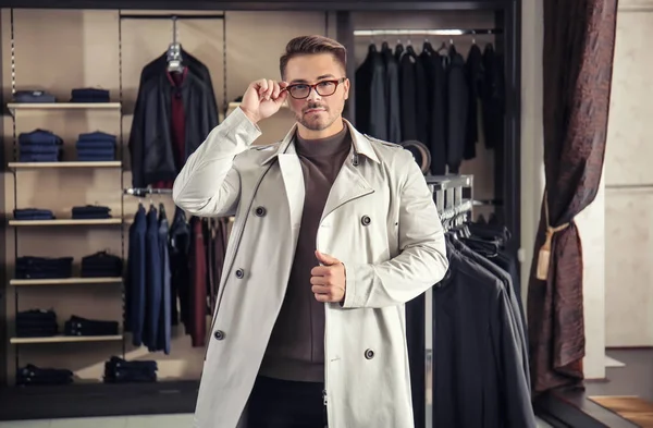 Young man in stylish coat — Stock Photo, Image