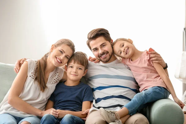 Portrait of couple with children — Stok Foto