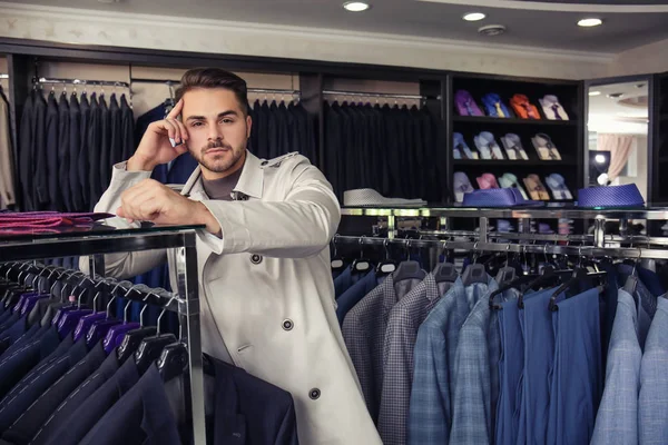 Young man in stylish coat — Stock Photo, Image