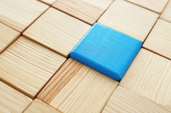 Wooden Cubes One Different Closeup — Stock Photo, Image