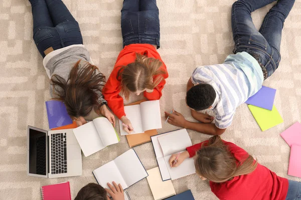 Adolescentes fazendo lição de casa — Fotografia de Stock