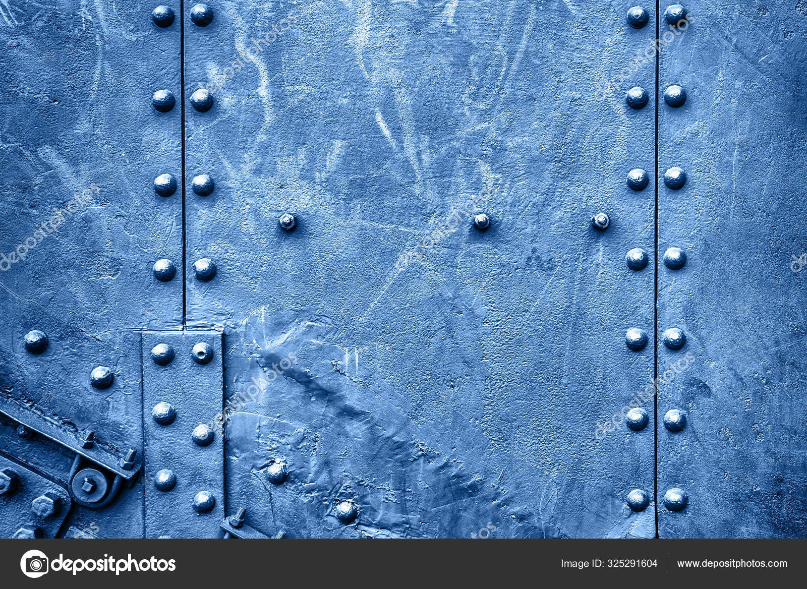 Abstract metal texture with bolts and rivets, copy space. Stock Photo ...