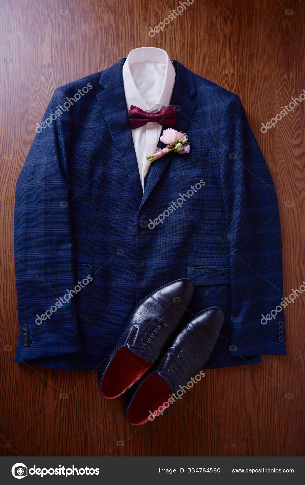 Elegant male blue suit with white shirt 