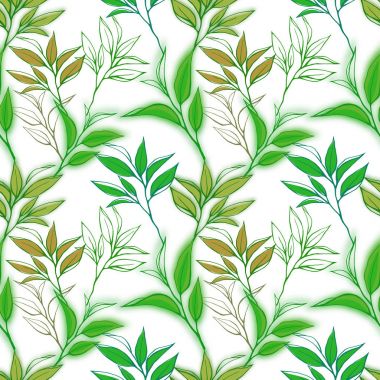 çiçek çay yaprakları seamless modeli