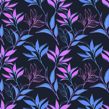 çiçek çay yaprakları seamless modeli