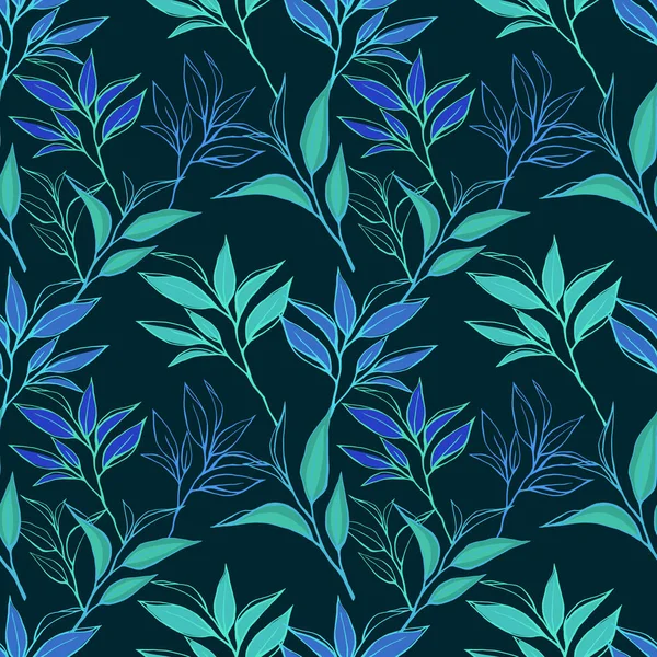 꽃 차 잎 원활한 패턴 — 스톡 사진