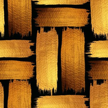 Soyut Dikişsiz desen fırçaları altın siyah arka plan üzerine