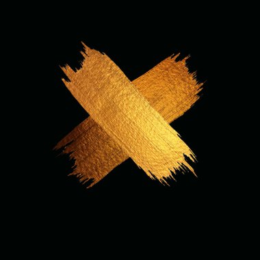 BLOB fırça altın tasarım öğesi olarak. Siyah arka plan üzerine izole