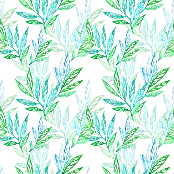 Motif Floral Sans Couture Avec Aquarelle Feuilles Illustration Aquarelle Dessinée — Photo